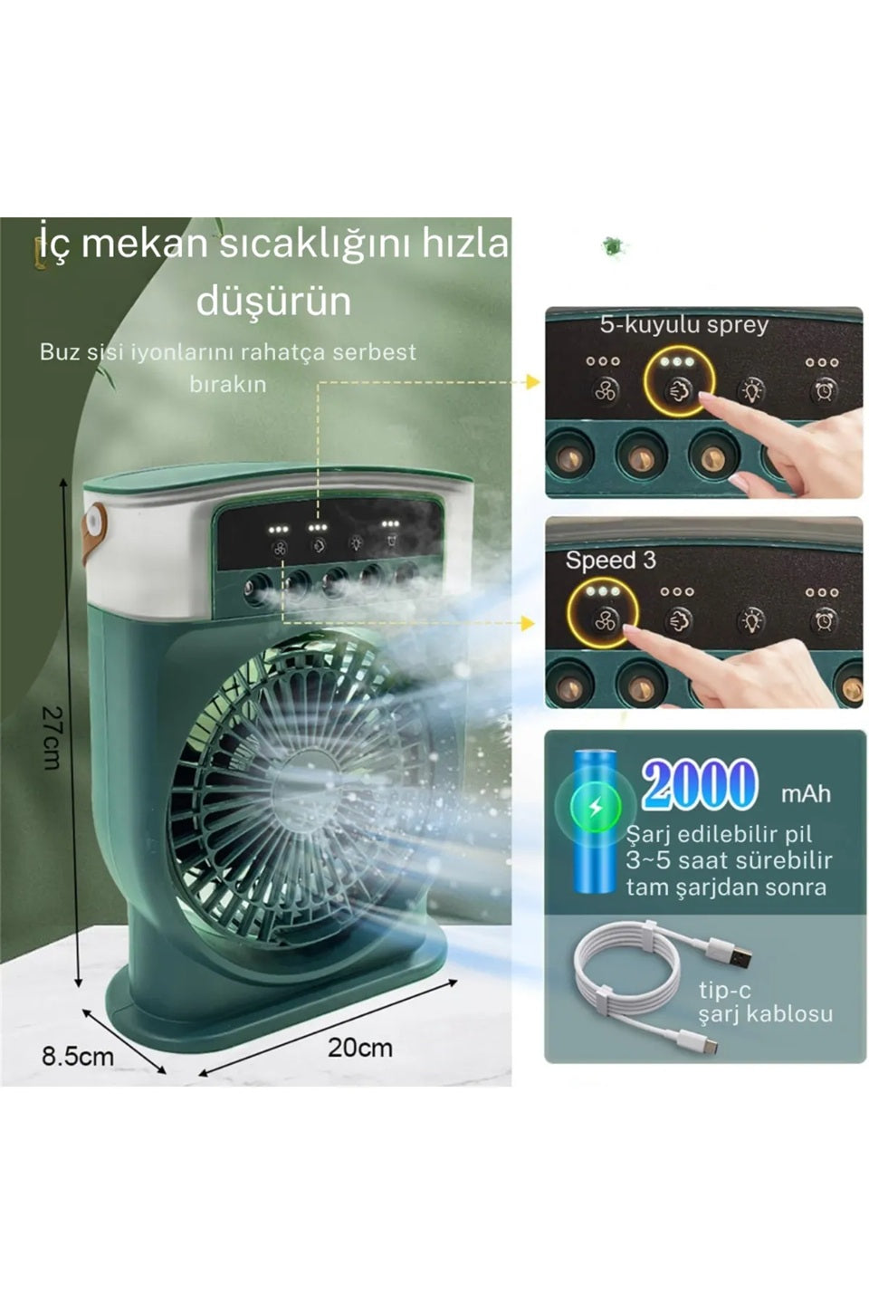 Fanilatör Pro – Taşınabilir serinlik, kablosuz özgürlük.